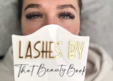 Close-up of lash extensions at That Beauty Book, Nottingham, England, GB.