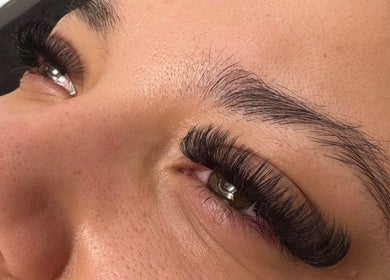 Close-up of elegant lash extensions at That Beauty Book, Nottingham, England, GB.