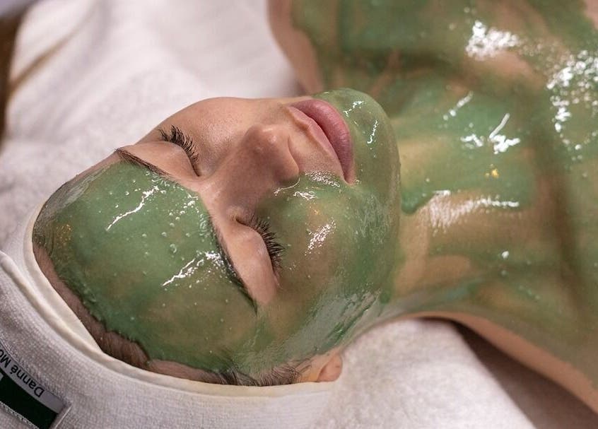 Relaxing green facial mask at Flawless Beauty Newport, Newport, Queensland, AU with soothing skin care.