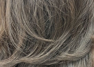 Elegant gray layered hair at KO CUTZ SALON & SPA in Mississauga, Ontario, CA.