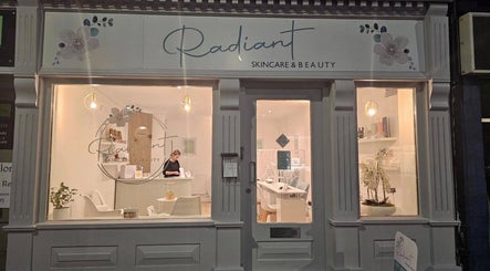 Entrance of Radiant Skincare and Beauty in Plymouth, England, GB, showcasing elegant design and inviting decor.