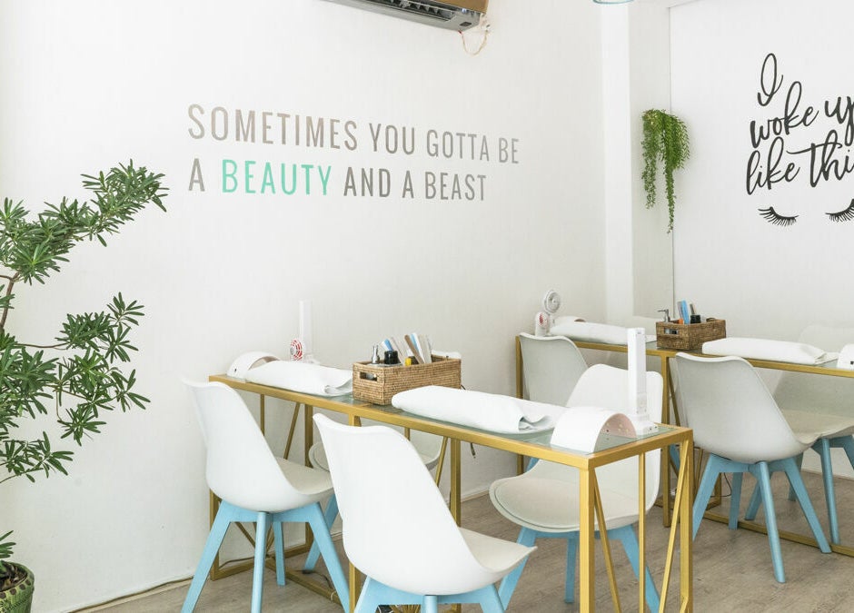 Elegant nail salon at Bliss Bar Yangon with stylish decor, Yangon, Yangon Region, MM.