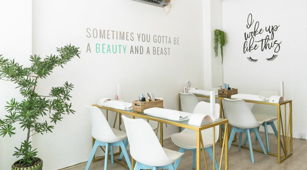 Elegant nail salon at Bliss Bar Yangon with stylish decor, Yangon, Yangon Region, MM.