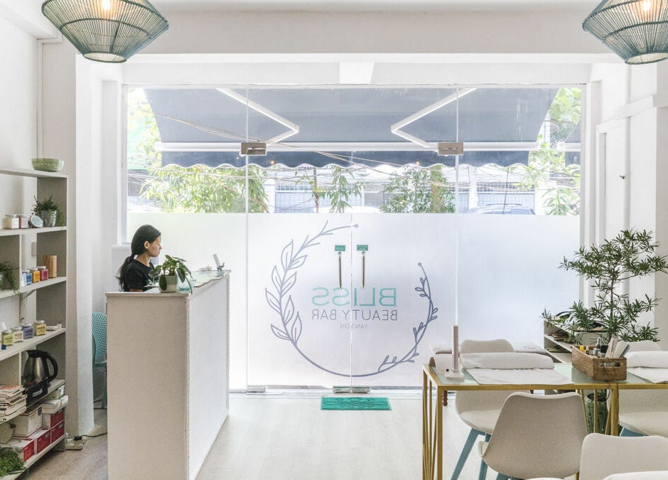 Tranquil interior of Bliss Bar Yangon, featuring clean design and natural light, Yangon, Yangon Region, MM.