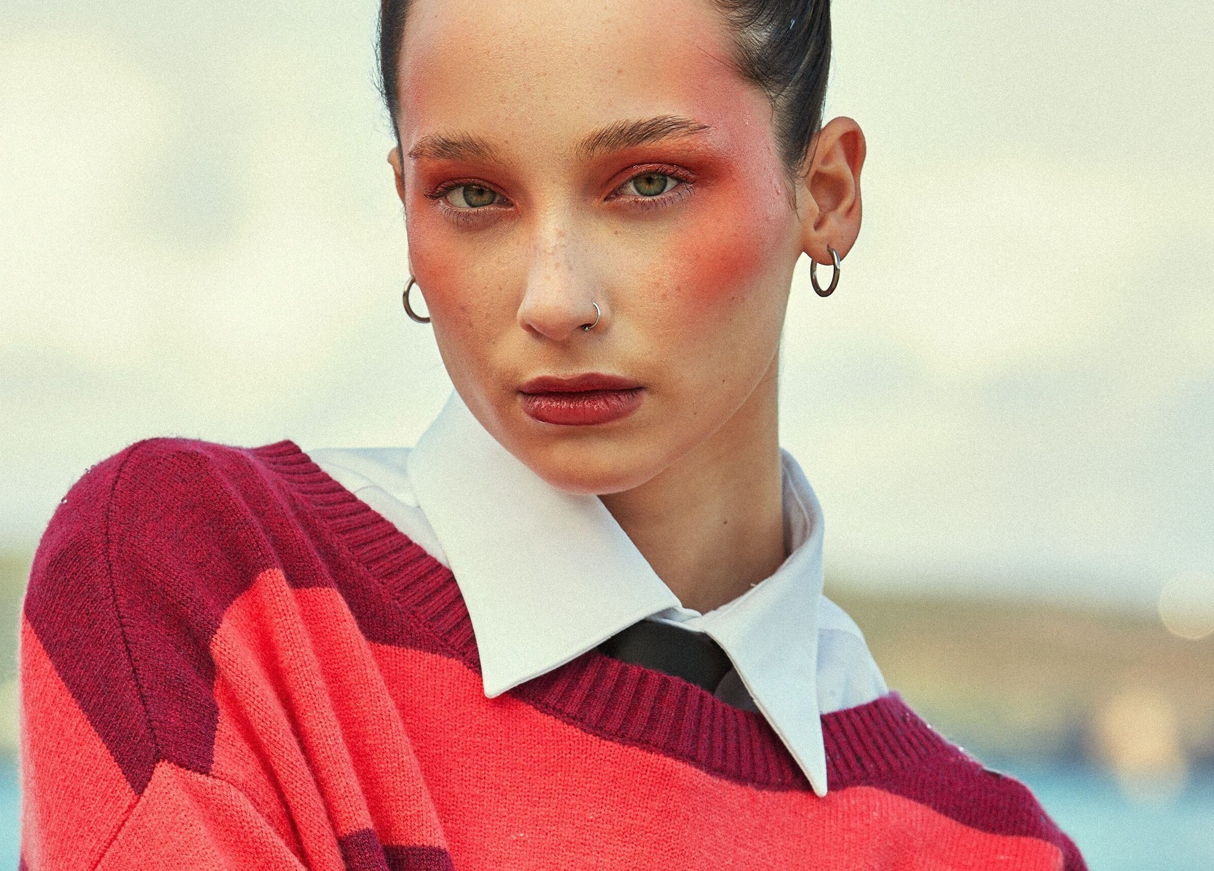 Model showcasing bold makeup by Shreya Pathak MUA in Kellyville, New South Wales, AU.