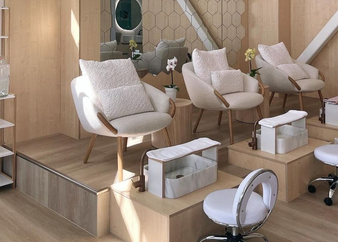 Luxurious pedicure chairs at Diamond Day Spa, Lower Hutt, Wellington, NZ with plush seating and relaxing ambiance.