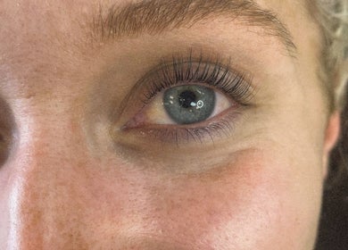 Close-up of natural lash enhancement at Rad Beauty Lab in South Jordan, Utah, US.