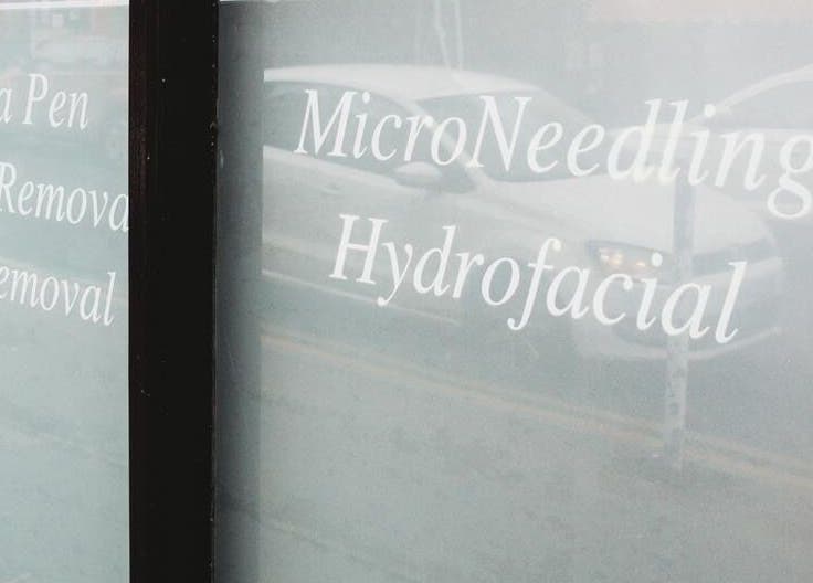 De Luxe Skin and Beauty Clinic window listing services in Maidstone, England, GB.