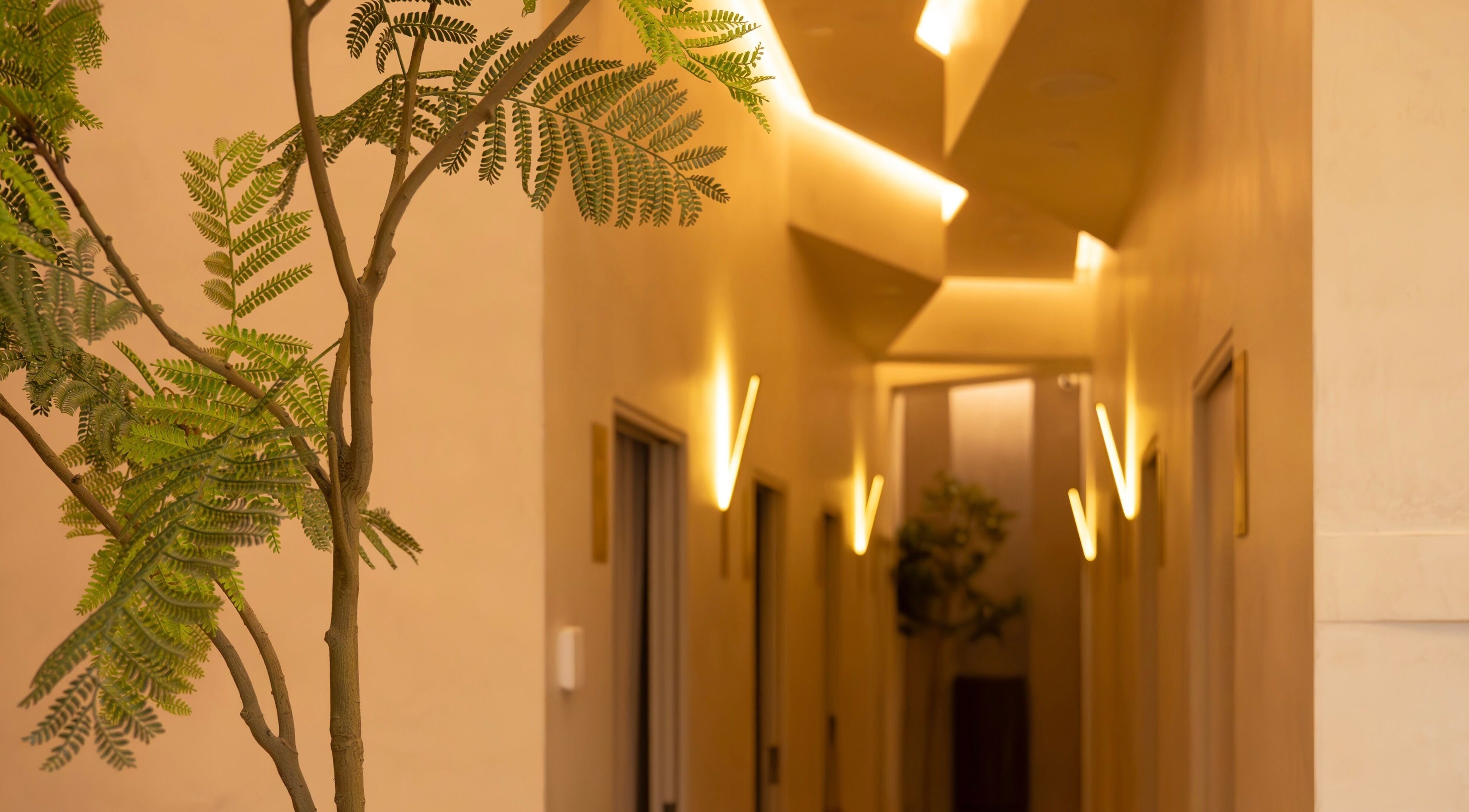 Calming corridor with ambient lighting at Ambience Wellness - Claremont, Claremont, Western Australia, AU.