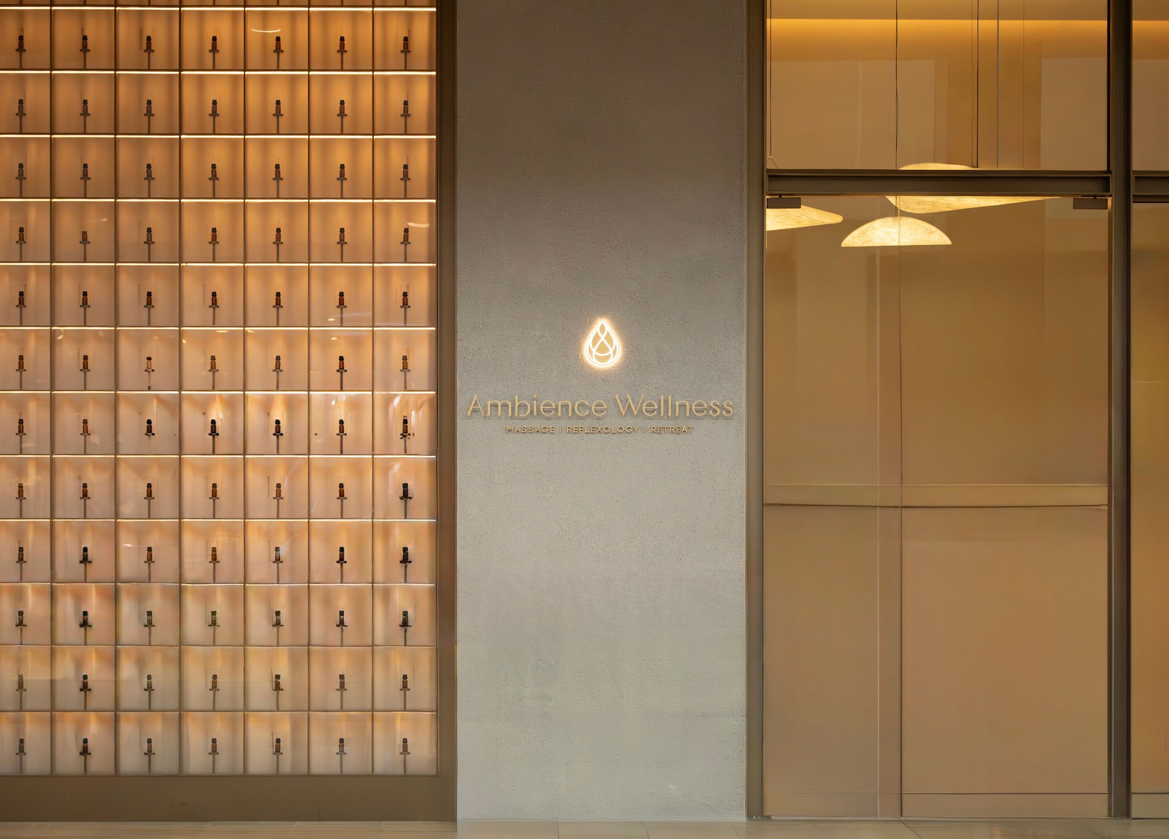 Elegant entrance of Ambience Wellness - Claremont in Western Australia, displaying a warm, inviting atmosphere.
