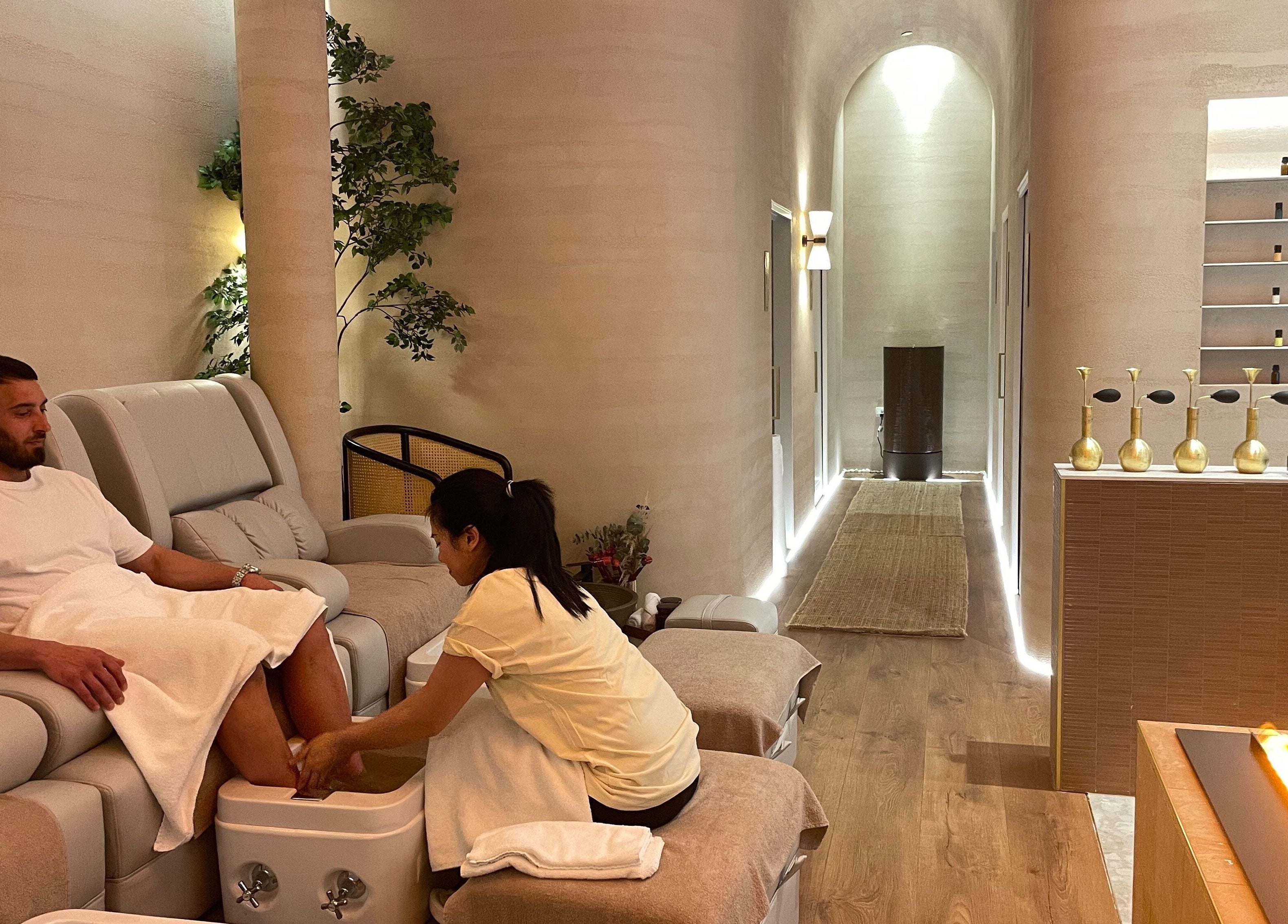 Relaxing foot spa at Ambience Wellness - Karrinyup, Karrinyup, Western Australia, AU.