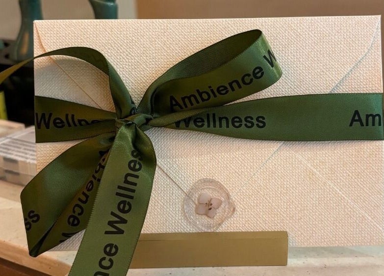 Elegant gift envelope with Ambience Wellness ribbon at Ambience Wellness - Karrinyup, Karrinyup, Western Australia, AU.