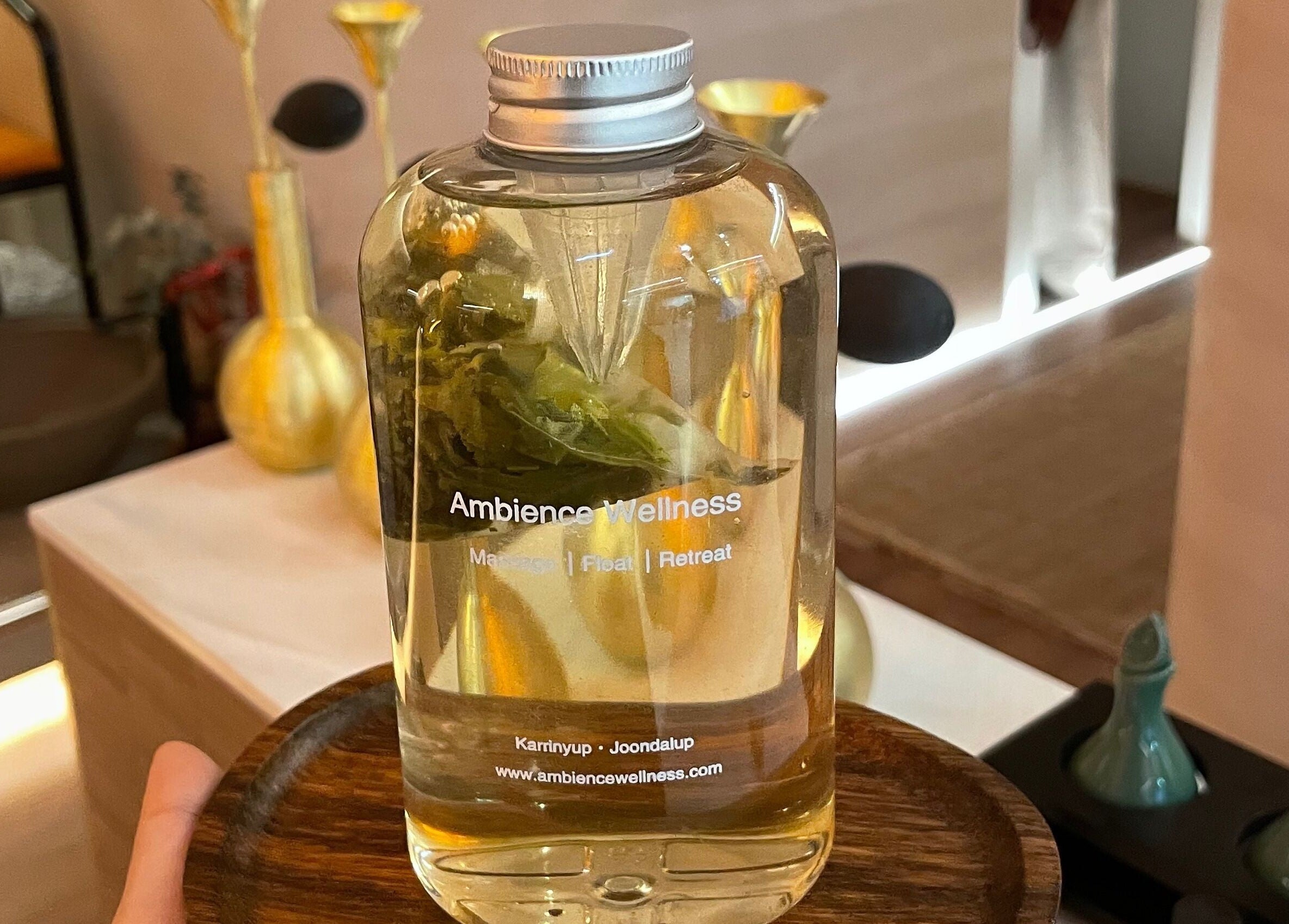 Botanical-infused oil at Ambience Wellness - Karrinyup, highlighting relaxation in Karrinyup, Western Australia, AU.