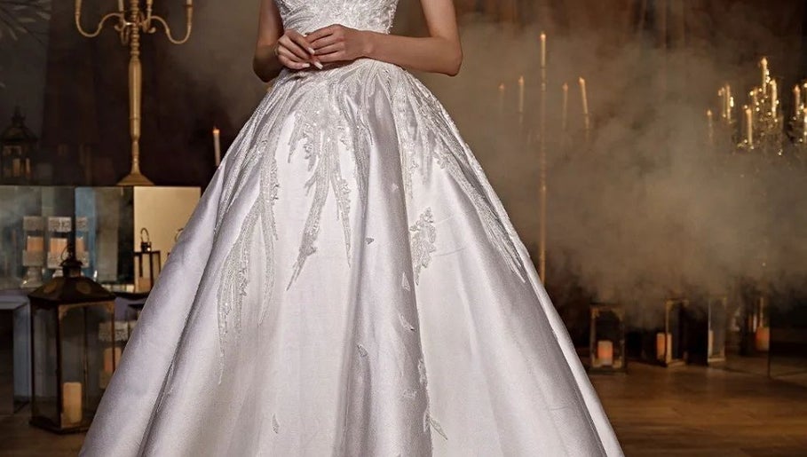 Elegant bridal gown showcased at Star Vision Hair Designer, Beirut, Beirut Governorate, LB.
