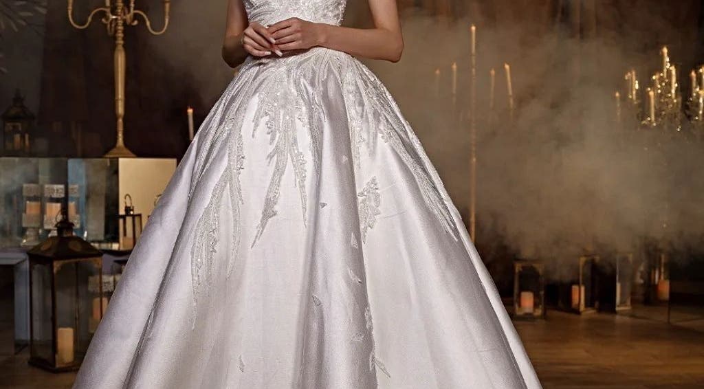 Elegant bridal gown showcased at Star Vision Hair Designer, Beirut, Beirut Governorate, LB.