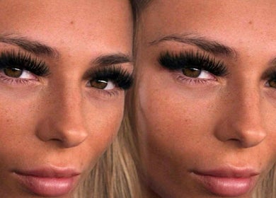Close-up of elegant eyelashes at House Of Treatments in Poole, England, GB for enhanced beauty.