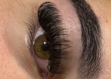 Close-up of styled lashes at Nifty Lash and Beauty, Hamilton, Waikato, NZ.