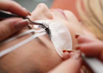 Eyelash extension service at Bright Beauty Clinic, Great Saxham, England, GB.