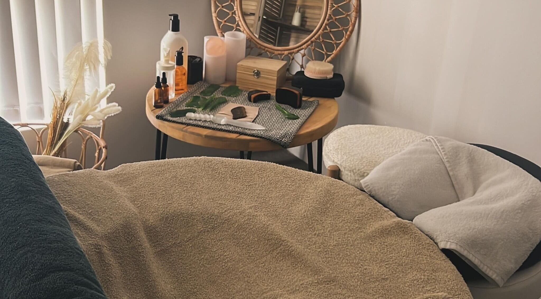 Cozy massage setup at KURA (Cassali) Massage and Beauty by Keri in Aveley, Western Australia, AU.