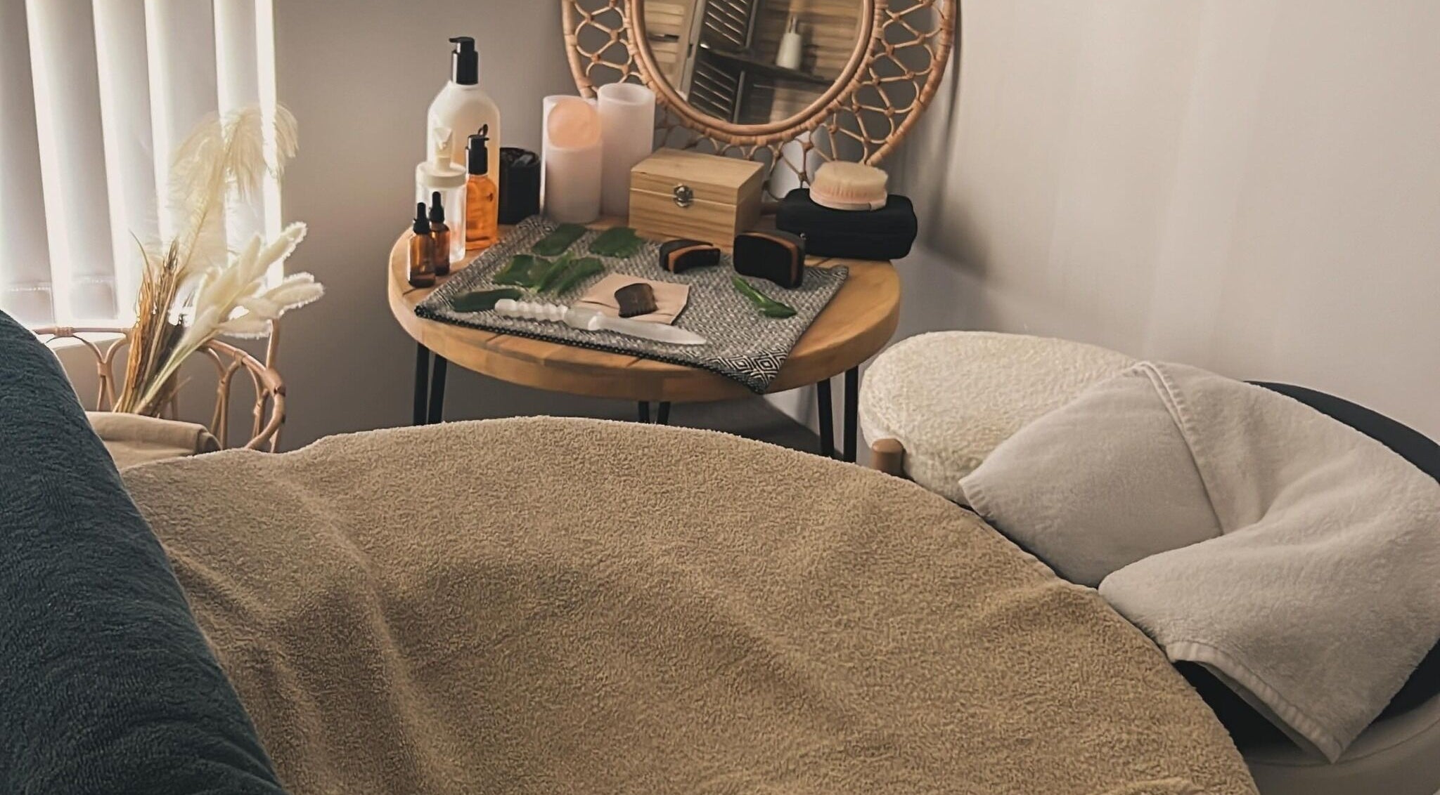Cozy massage setup at KURA (Cassali) Massage and Beauty by Keri in Aveley, Western Australia, AU.