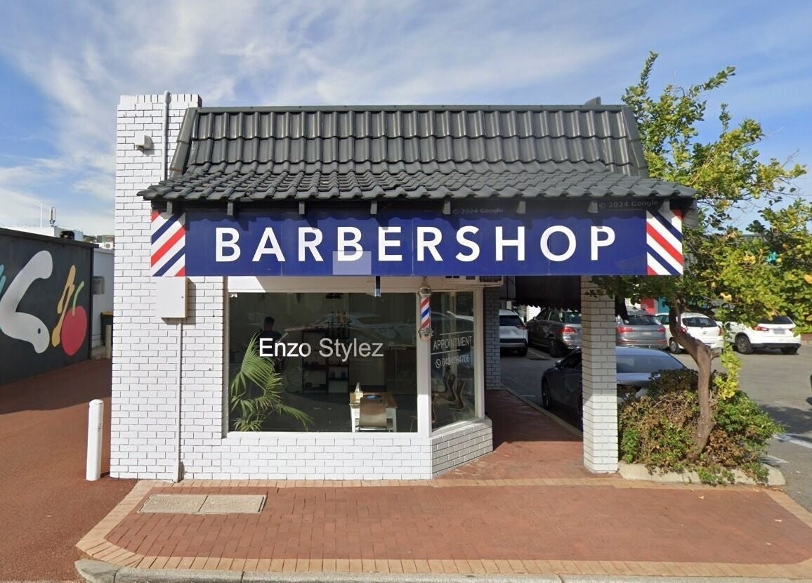 Enzo Stylez barbershop front in Cottesloe, Western Australia, AU with a stylish modern exterior.