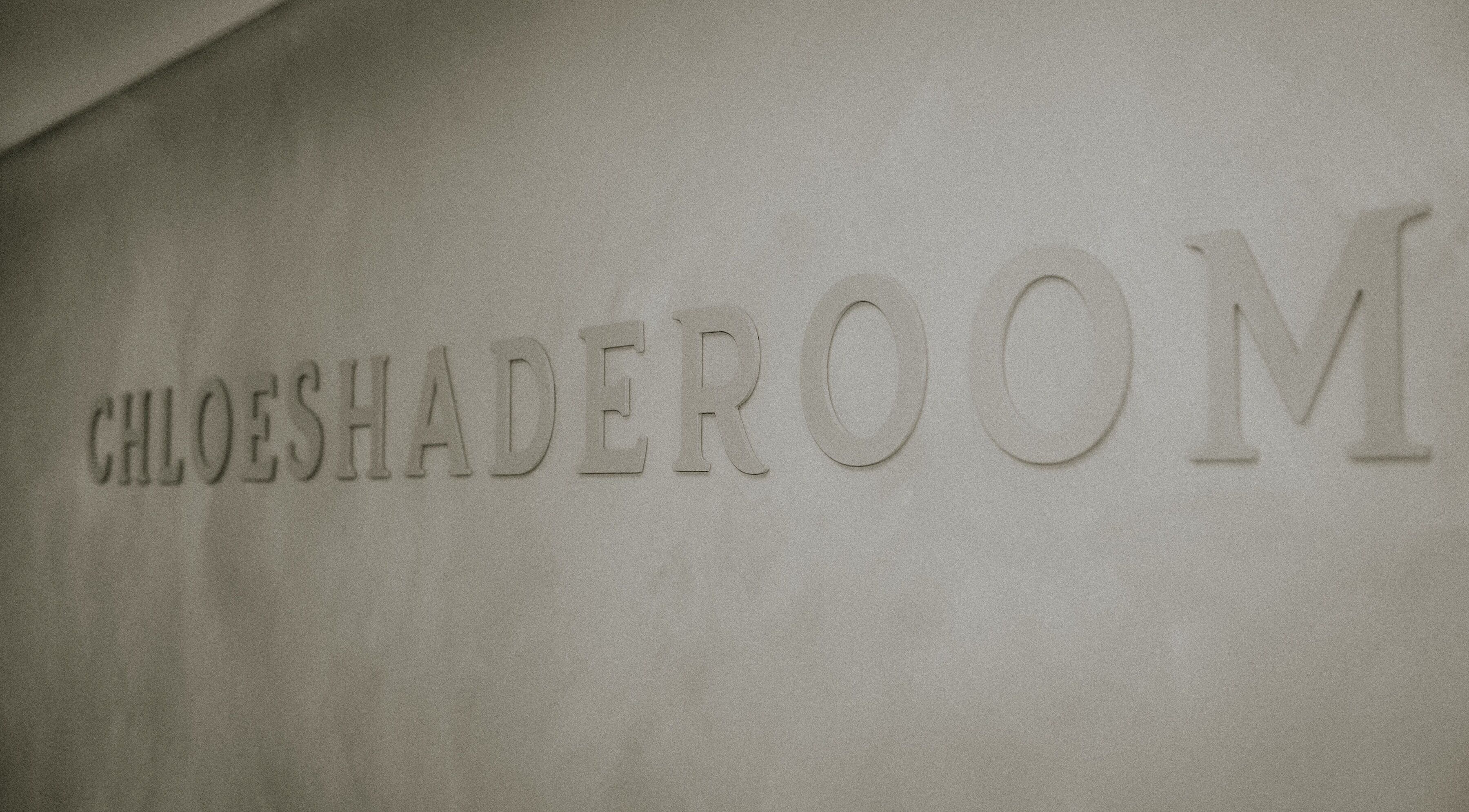 Elegant Chloe’s Shade Room sign on wall, Tempe, Arizona, US.