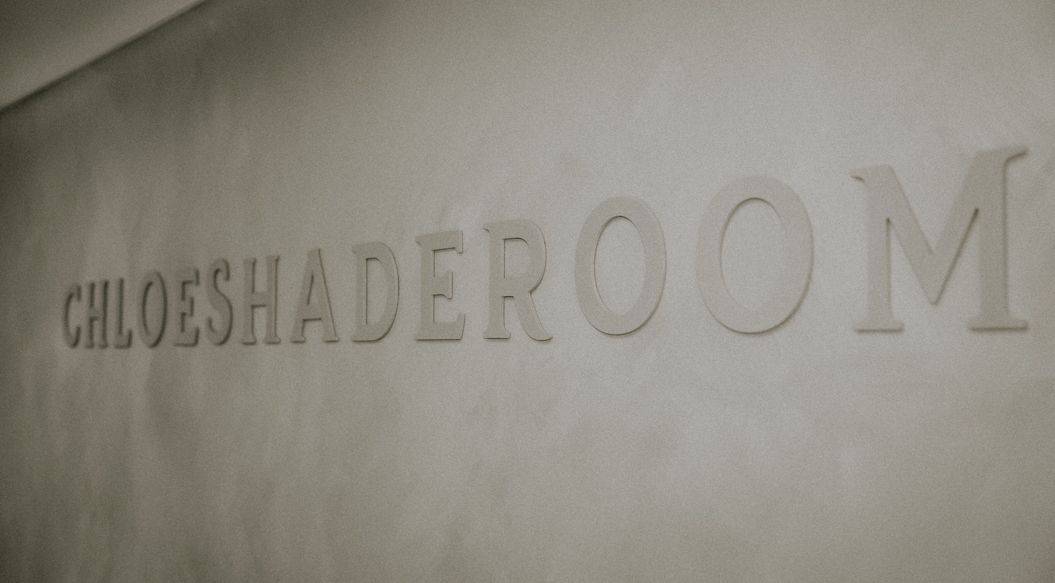 Elegant Chloe’s Shade Room sign on wall, Tempe, Arizona, US.