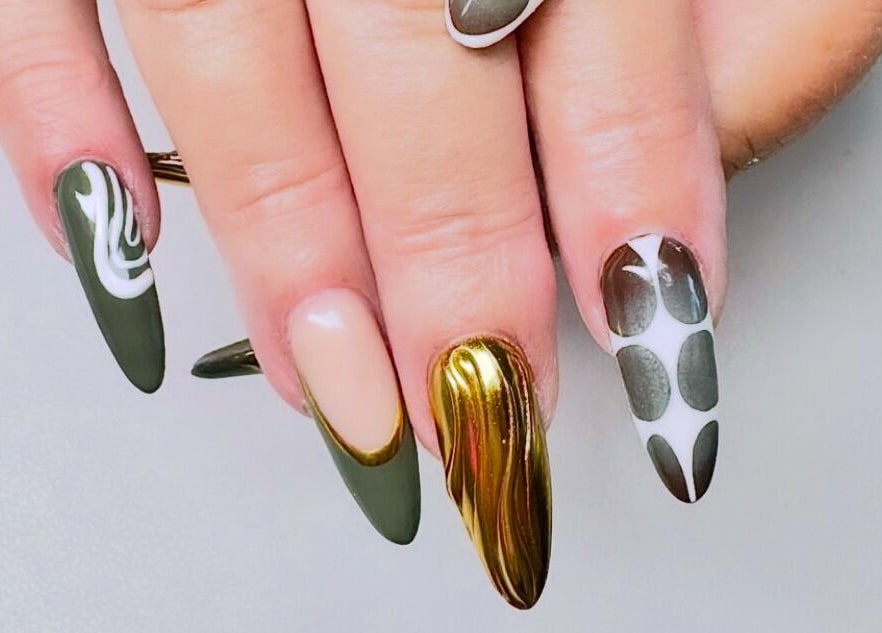 Sophisticated nail art at Chloe’s Shade Room in Tempe, Arizona, US showcases intricate designs and styles.
