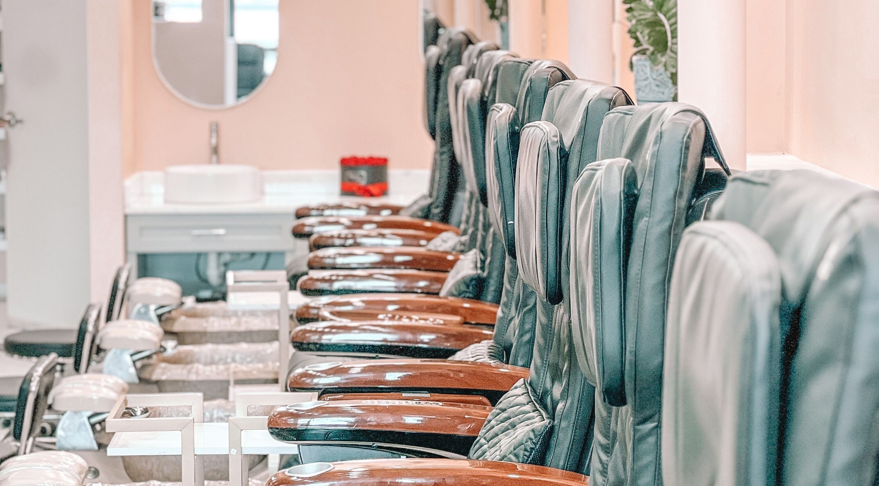 Luxurious pedicure chairs at Glam Nails And Spa in Bowling Green, Kentucky, US, offering top-tier comfort.