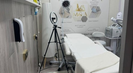 A calm, professional treatment room at Matylashes and Beauty in London, England, GB, equipped for beauty therapies.