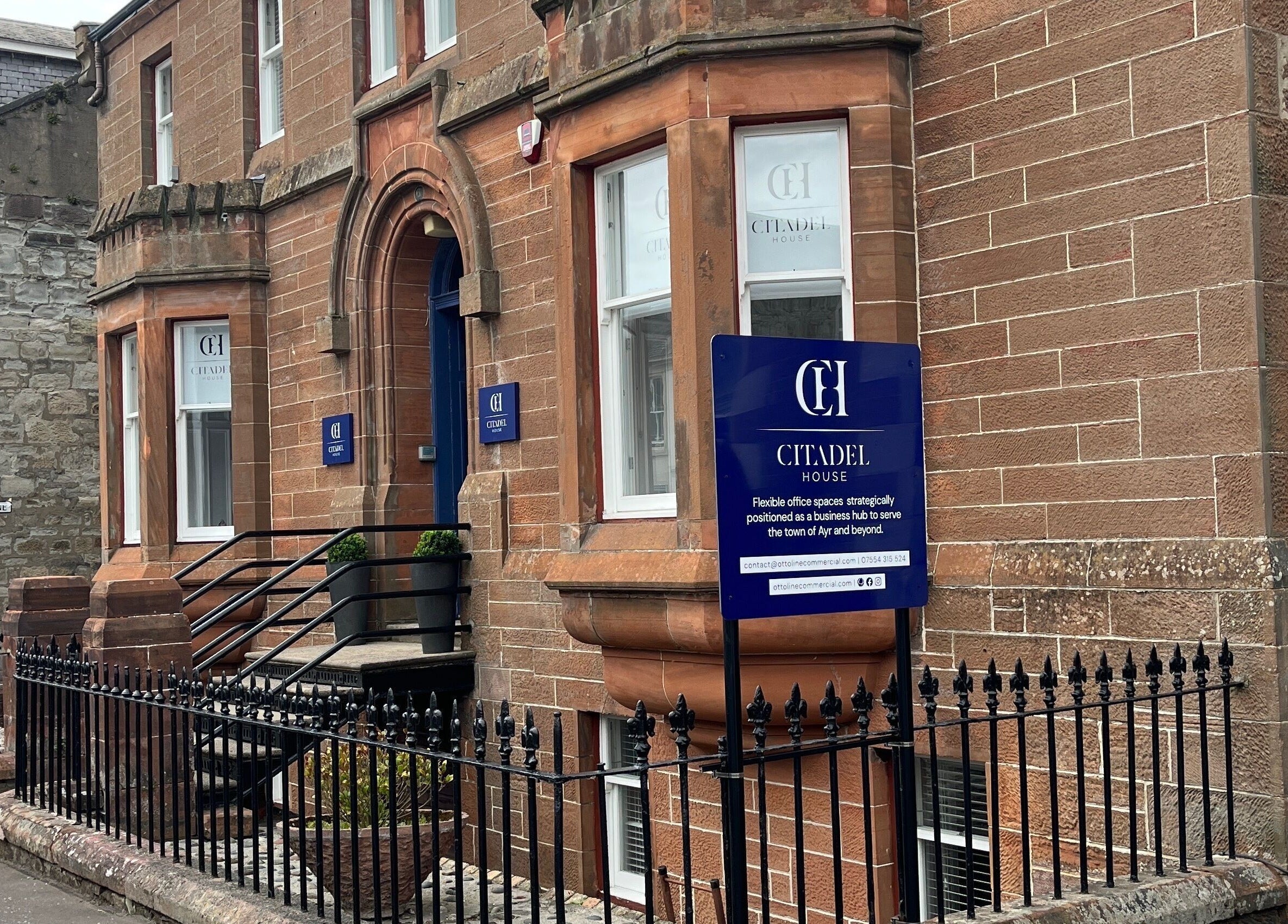 Front of Citadel House, venue of Holistic Healthcare Ayrshire, Ayr, Scotland, GB, showcasing classic architecture.