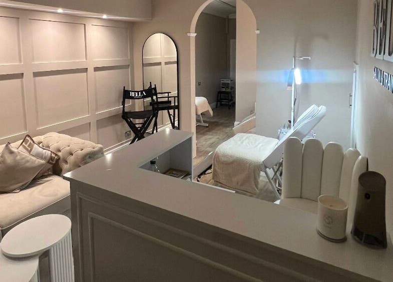 Bella by Hannah's chic and serene lounge in Bradford, England, GB offers a relaxing beauty experience.