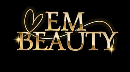 EM BEAUTY logo featuring elegant golden text on a black background in Egremont, England, GB.