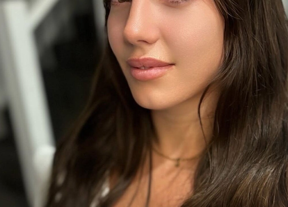 Close-up of a model showcasing beautiful eyebrow work at Zahli Brows, Palmview, Queensland, AU.