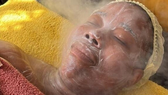 Facial steam treatment at Skin Construct by D, Soweto, Gauteng, ZA enhancing skin wellness and relaxation.