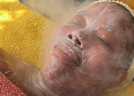 Facial steam treatment at Skin Construct by D, Soweto, Gauteng, ZA enhancing skin wellness and relaxation.