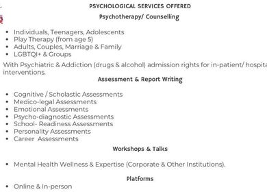 Mind&Soul ~ Psychological Services offerings in Pretoria, Gauteng, ZA: therapy, assessments, workshops.