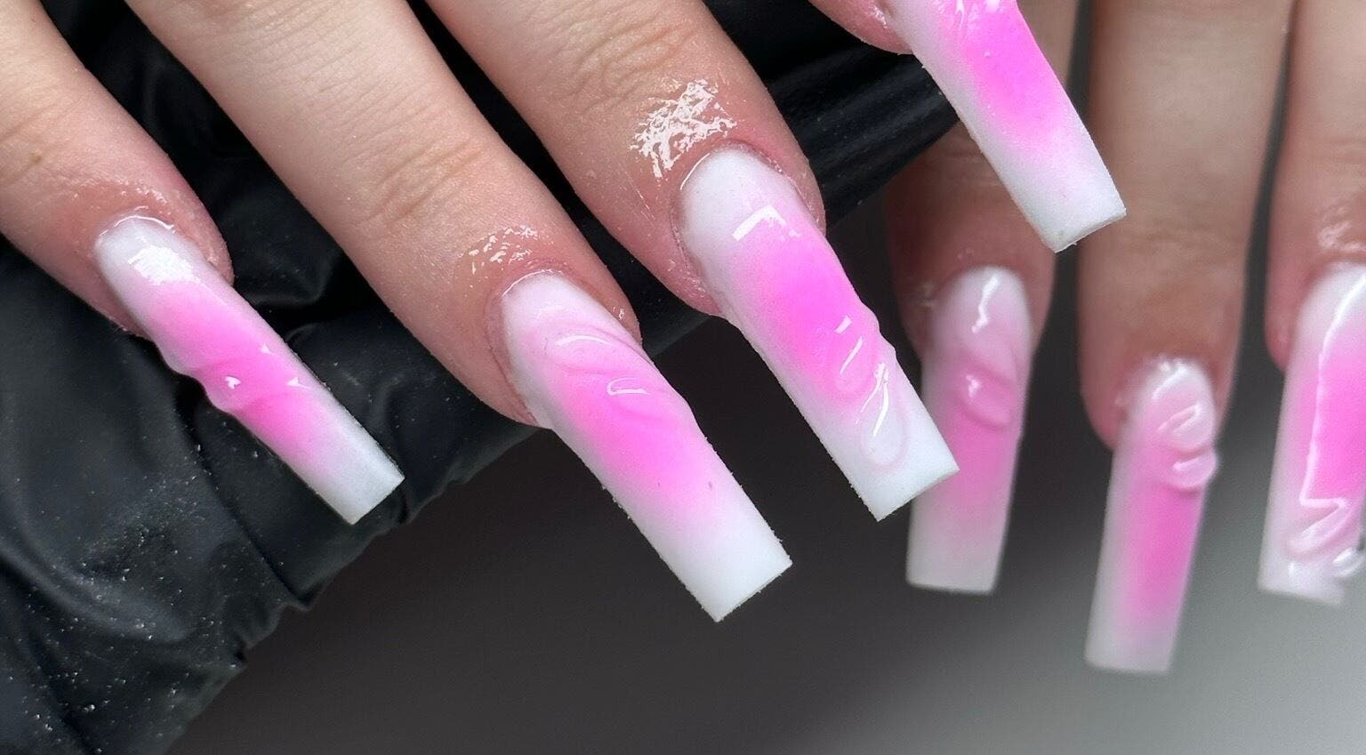 Elegant vibrant pink ombre nails at House of Claws Beauty Co in Brisbane, Queensland, AU.