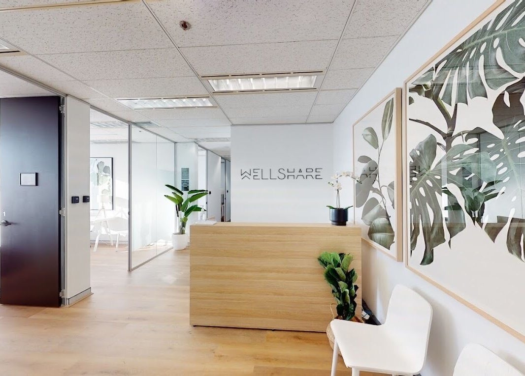 Elegant reception area at Fancy Lash - Bondi Junction featuring stylish decor in Bondi Junction, New South Wales, AU.