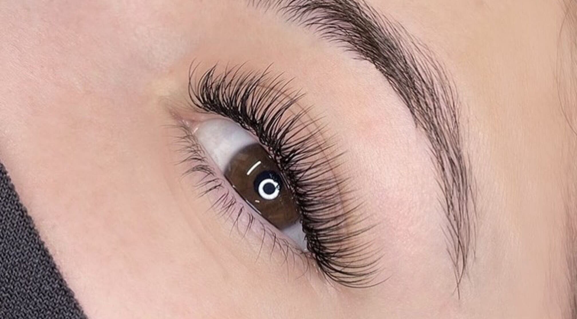 Closeup of eyelash extensions at Fancy Lash - Bondi Junction, New South Wales, AU showcasing detailed lash work.