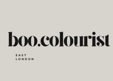 boo.colourist | East London logo in elegant black font on off-white background, London, England, GB.