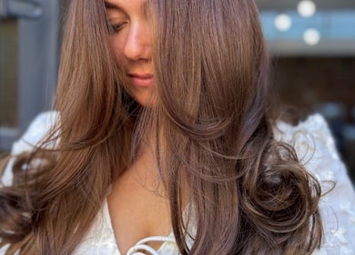 Flowing hair at Boo.colourist - East London, a premium salon in London, England, GB offering exquisite hair styling.