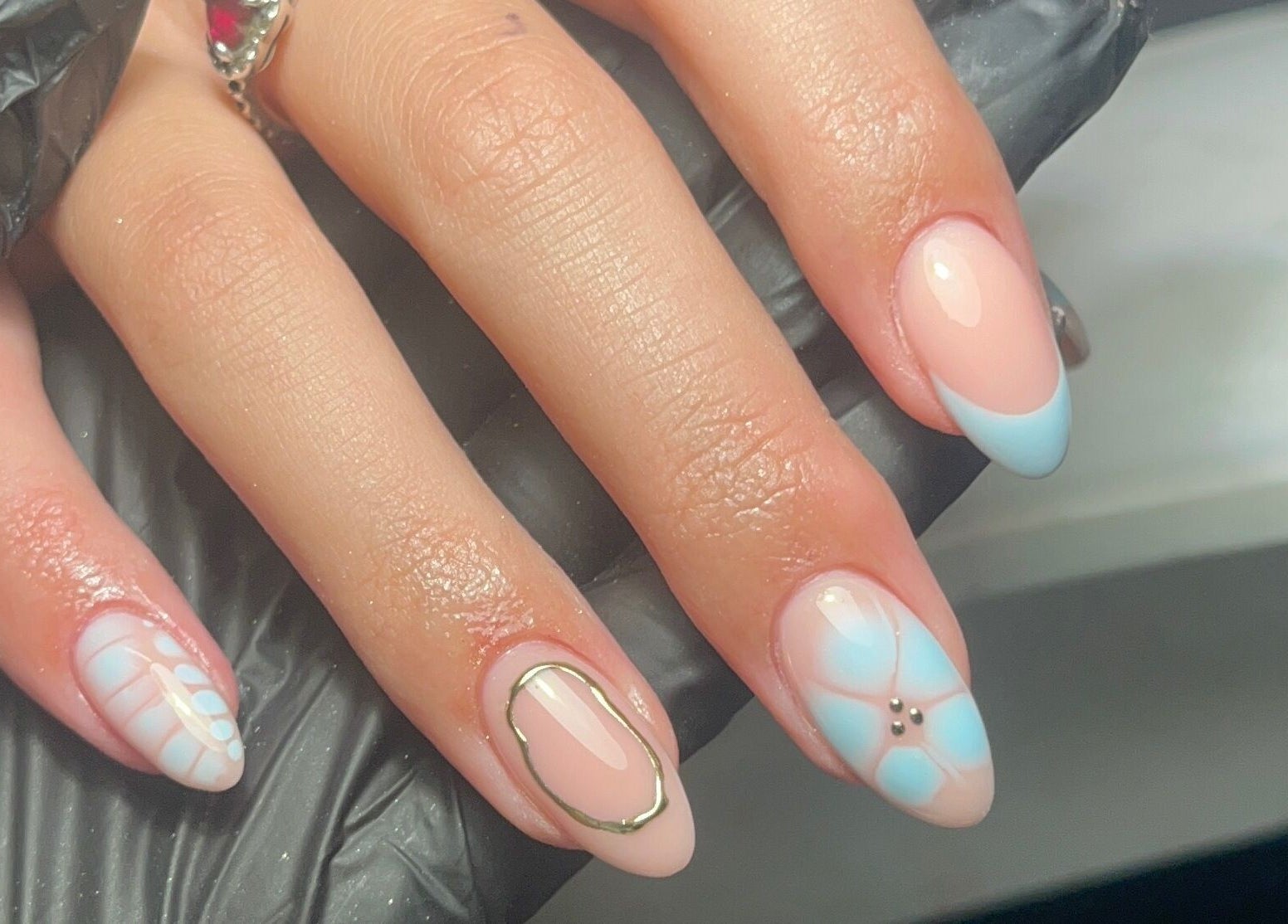 Elegant nail art with pastel designs at Gels by Grace, Sunderland, England, GB.
