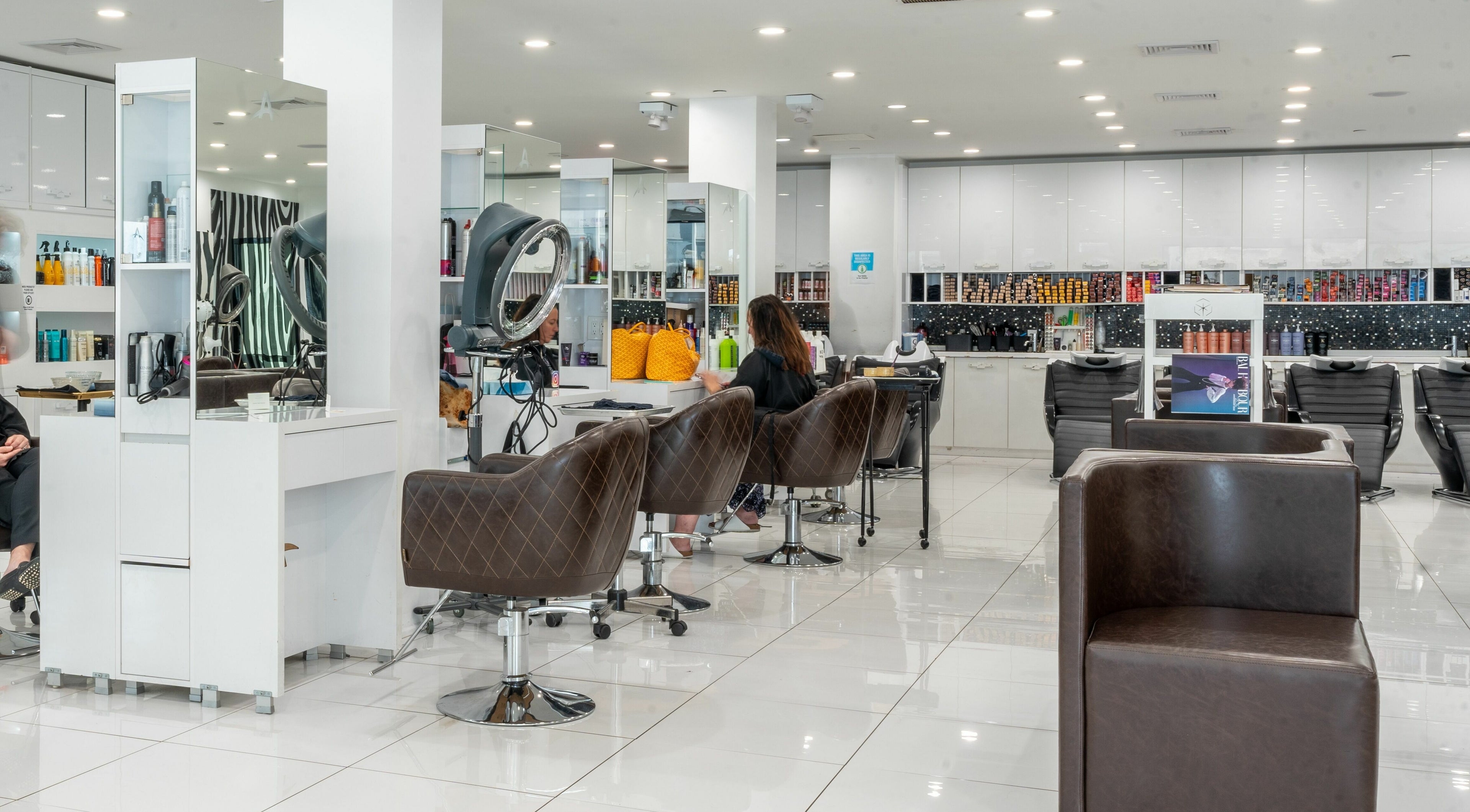 Modern interior of Toka Salon NYC in New York, New York, US with sleek design and elegant seating.