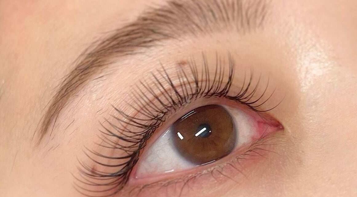 Close-up of glamorous eyelash extensions at Sherri Beauty Salon, Zillmere, Queensland, AU.