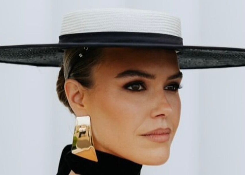 Stylish hat showcased at Spring Racing Carnival Bookings - PRAHRAN, Prahran, Victoria, AU.