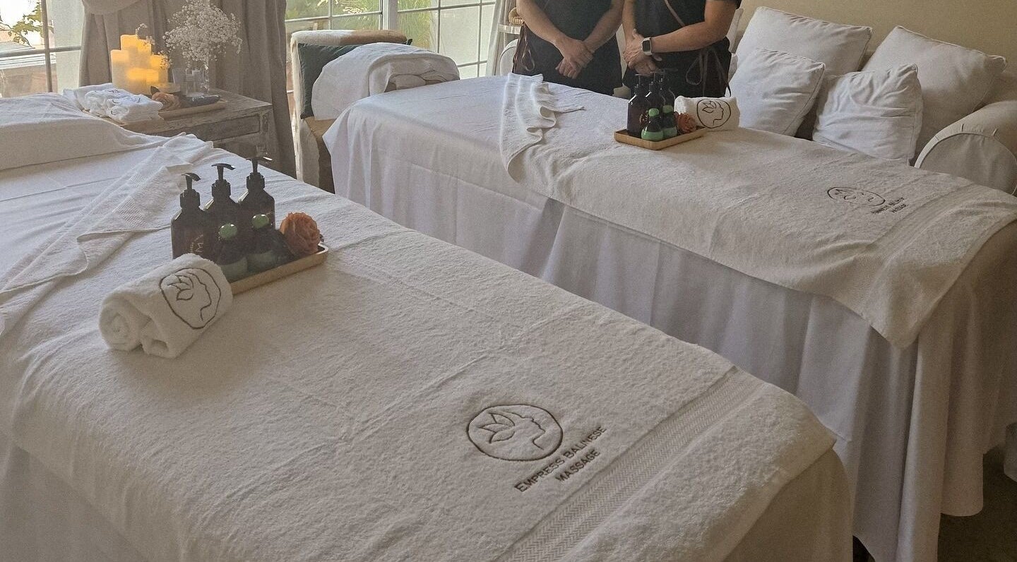 Luxurious massage tables at Empress Balinese Massage - Home Service in Dubai, Dubai, AE, exude relaxation.
