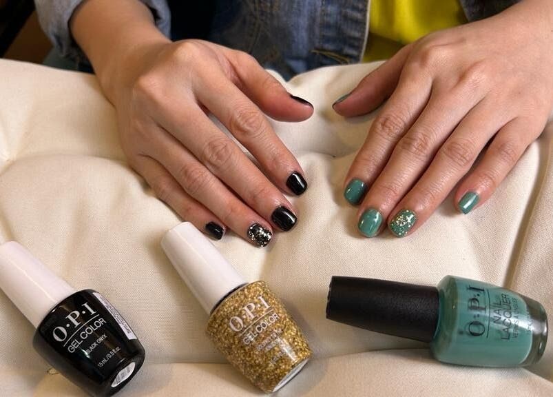 Stylish nail art at Turquesa Massage and Spa in Makati, Metro Manila, PH, with OPI polish.