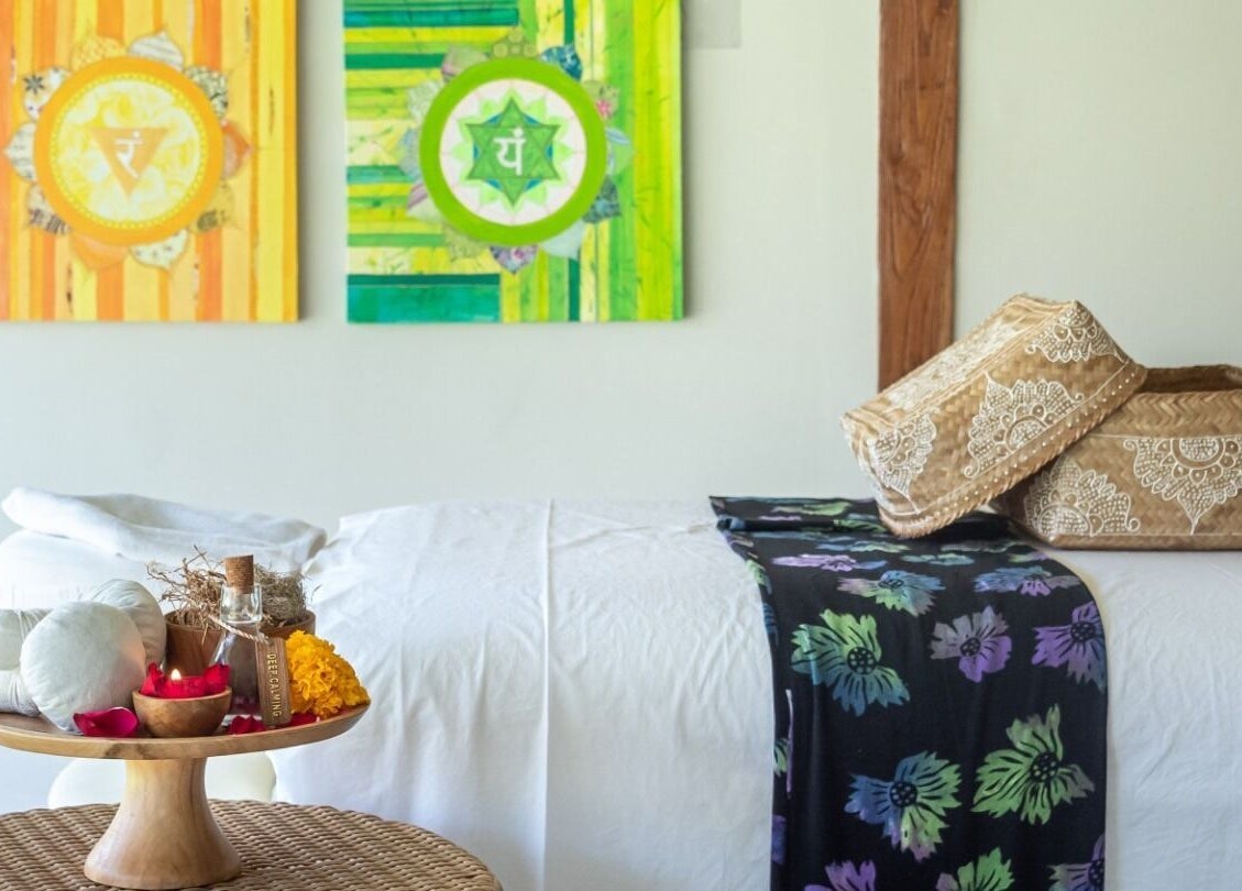 Relaxing spa room at Heiwa Spa, Bali, Bali, ID with a serene massage table and calming decor.