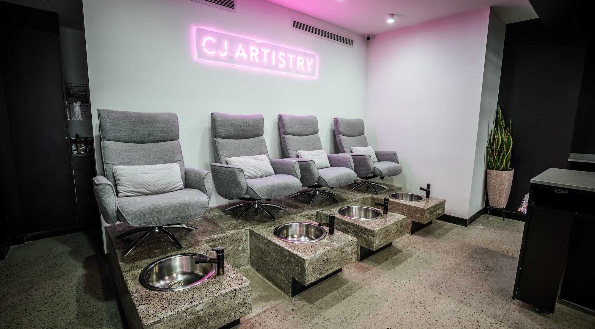 Luxurious pedicure chairs at CJ Artistry, Granville, New South Wales, AU for ultimate relaxation.